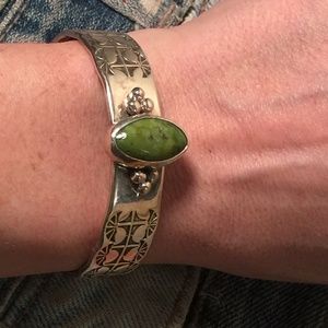 Navajo Sterling Silver Turquoise Cuff Bracelet